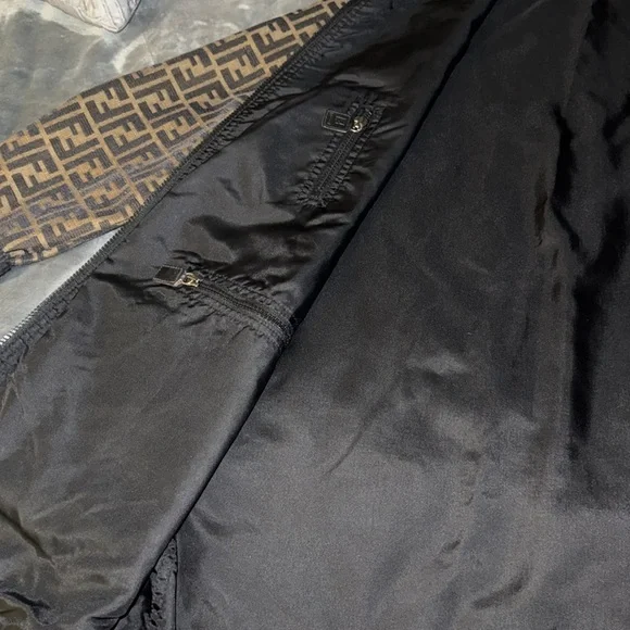 Pre-loved Fendi Zucca vintage reversible coat unisex’s excellent condition.